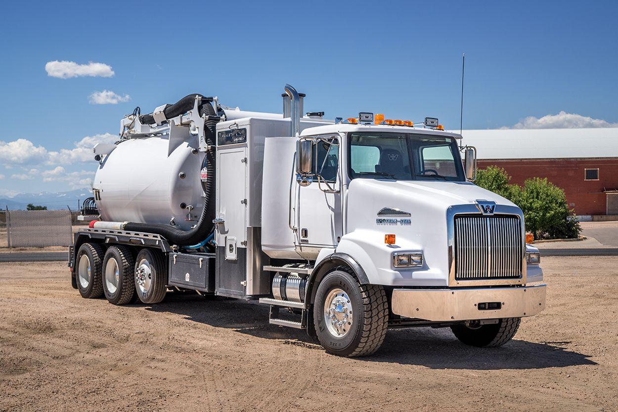 The front section of a white Foremost hydrovac