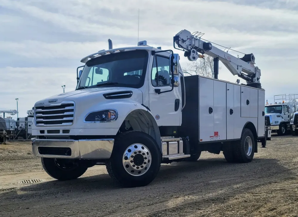 A white service truck