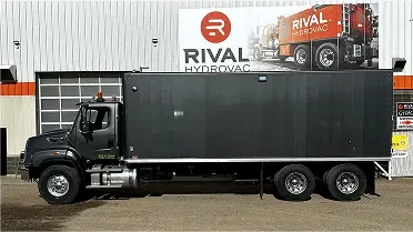 A black insulated box truck